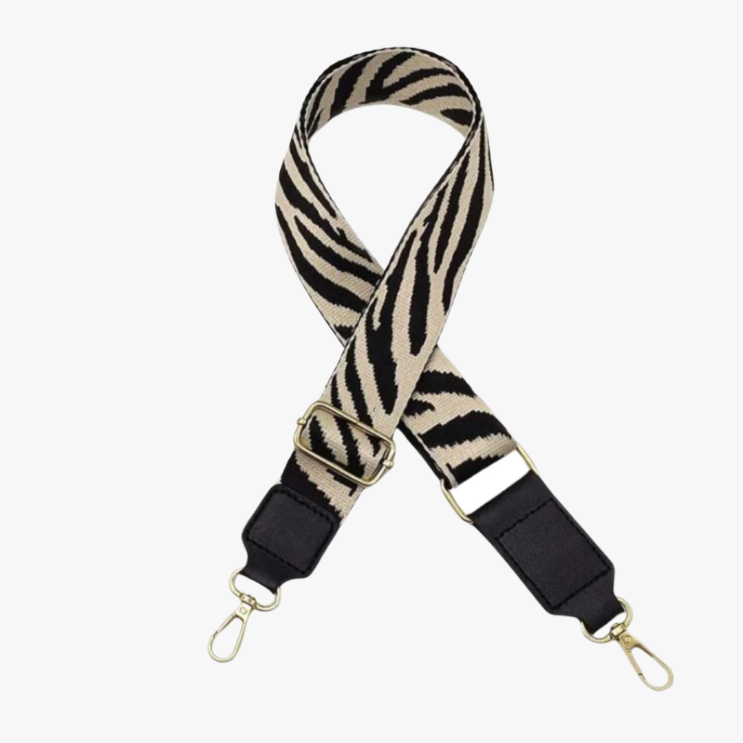 Zebra Print Beige Bag Strap