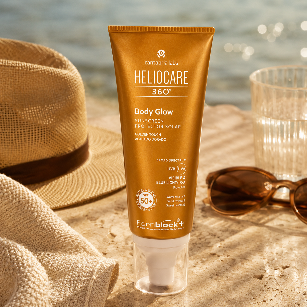 Heliocare 360° Body Glow SPF50 | Golden Touch Sunscreen | Radiant Glow Protection