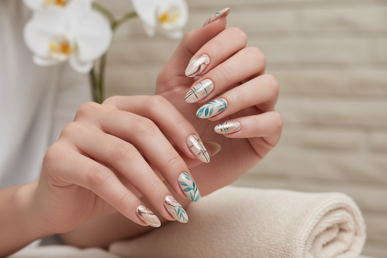 Artistic printed nail designs