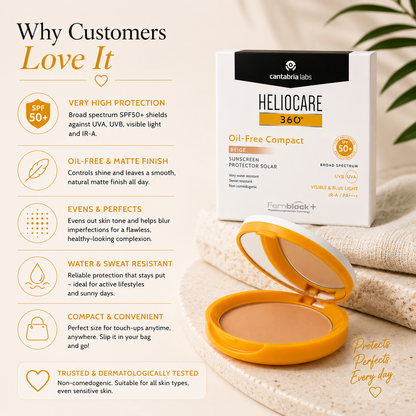 Heliocare - 360 Oil Free Compact SPF50+ - Beige