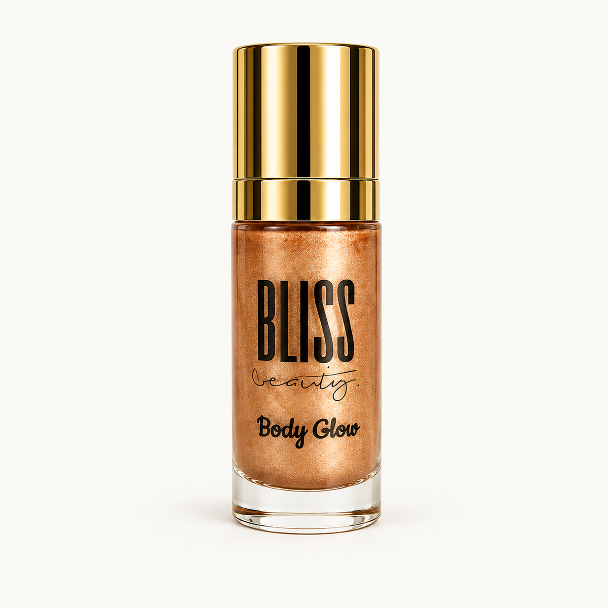 Body Bliss Body Glow on warm ivory background