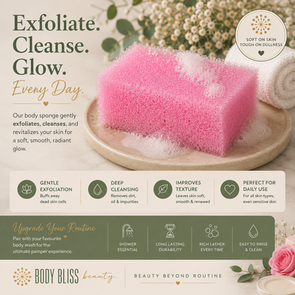 Body Bliss | Exfoliating Body Sponge | Cleanse Exfoliate & Glow