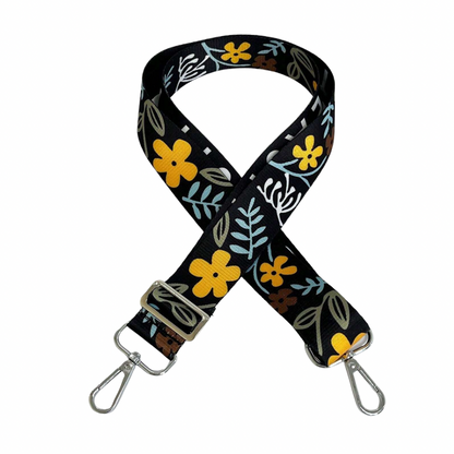 Yellow Flower Print Bag Strap