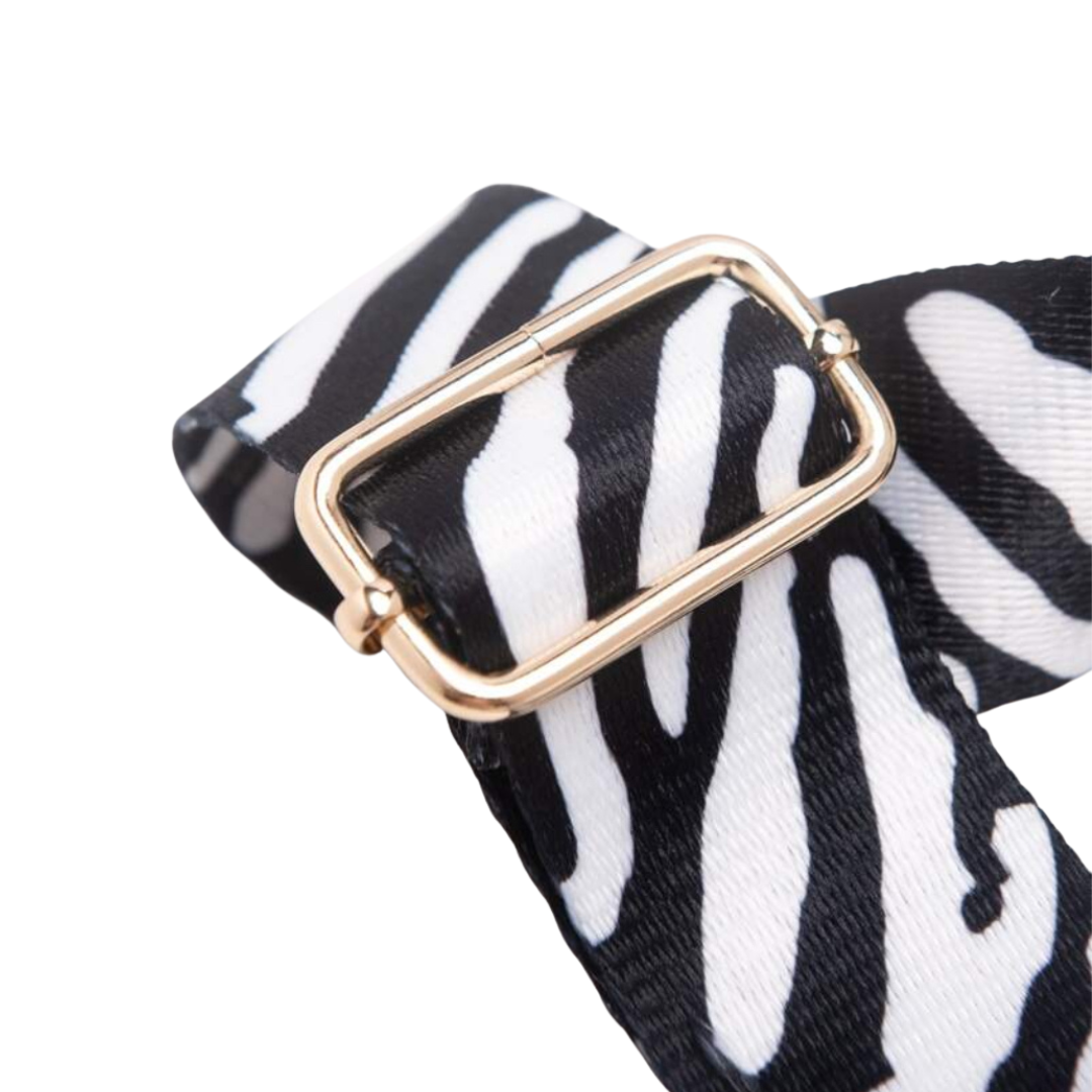 Black and White Leopard Bag Strap